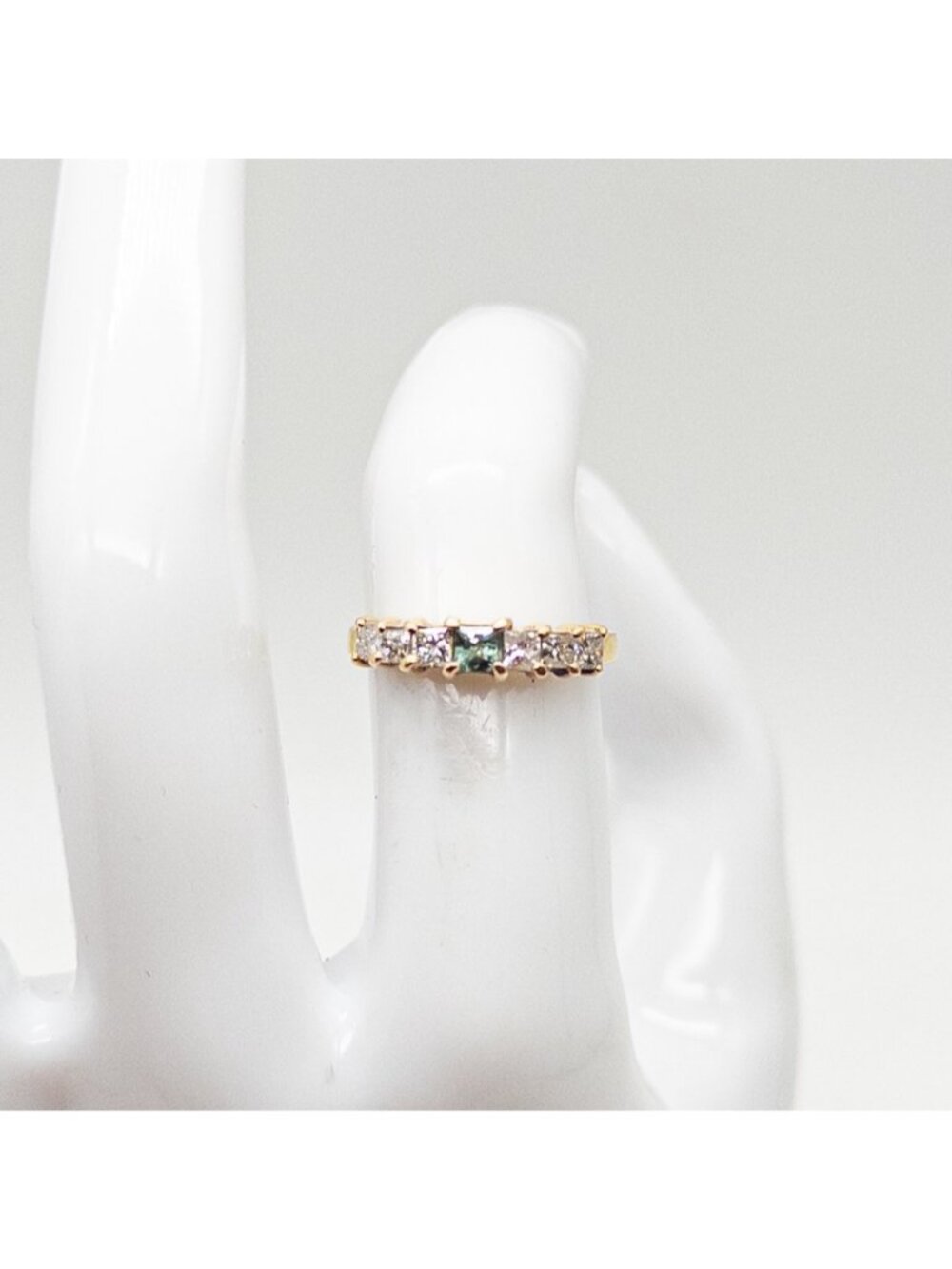 Classic 14k Yellow Gold Ring 1ct Natural AAA+++ Princess Cut Alexandrite Diamond